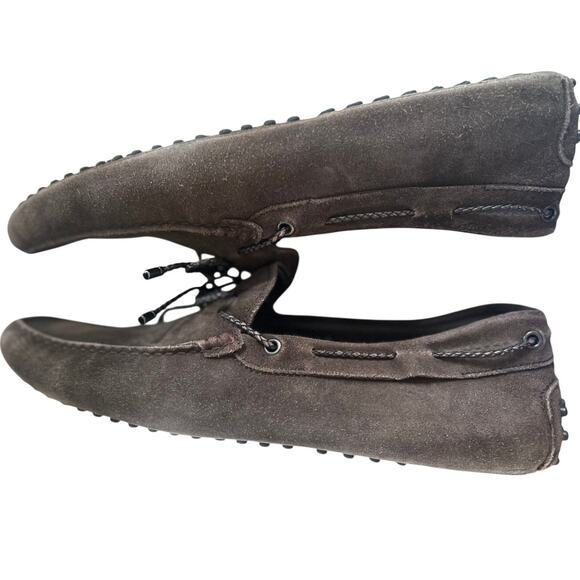 Tod\'s Gommino Chocolate Brown Suede Leather Braided Bow Driving Moccasin Loafer main image 11